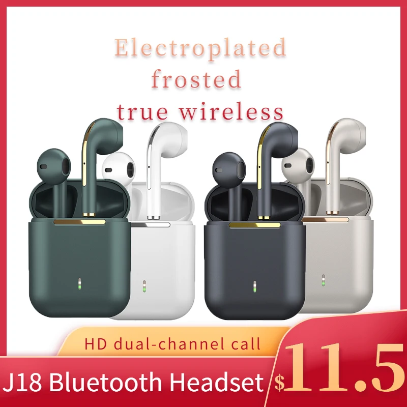 

New J18 TWS Binaural Wireless Bluetooth5.0 Headphones Power Display Stereo In-ear Earbuds Pop-Up Mini Sports Waterproof Headsets
