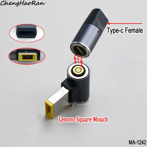 Магнитный адаптер для быстрой зарядки, USB Type C разъем «Мама» в 8 контактов, круглый разъем, магнитный конвертер напряжения для ноутбука с вилкой постоянного тока, 1 шт.