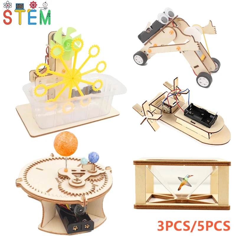 

STEM Toy Set DIY Assembling Model Material Kit Students Educational Science Experiment Technology Toys Puzzles Gift for Child