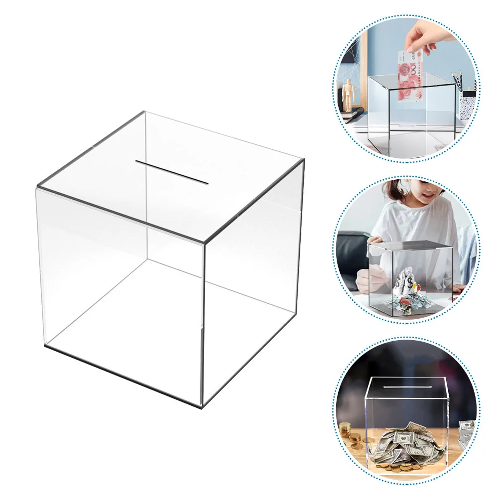 

Transparent Piggy Bank Money Accessory Compact Saving Pot Desktop Toys Storage Box Acrylic Child Kids Travel Accessories