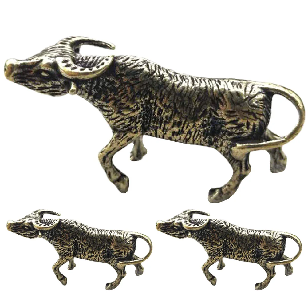 

Cattle Bull Statue Charms Ox Sculpture Pendant Chinese Figure Figurine Zodiac Mini Cow Brass Fortune Protection Lucky Charm