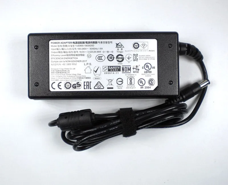 Оригинальный адаптер питания переменного тока Φ 19V 3 42 A 65W зарядное устройство для