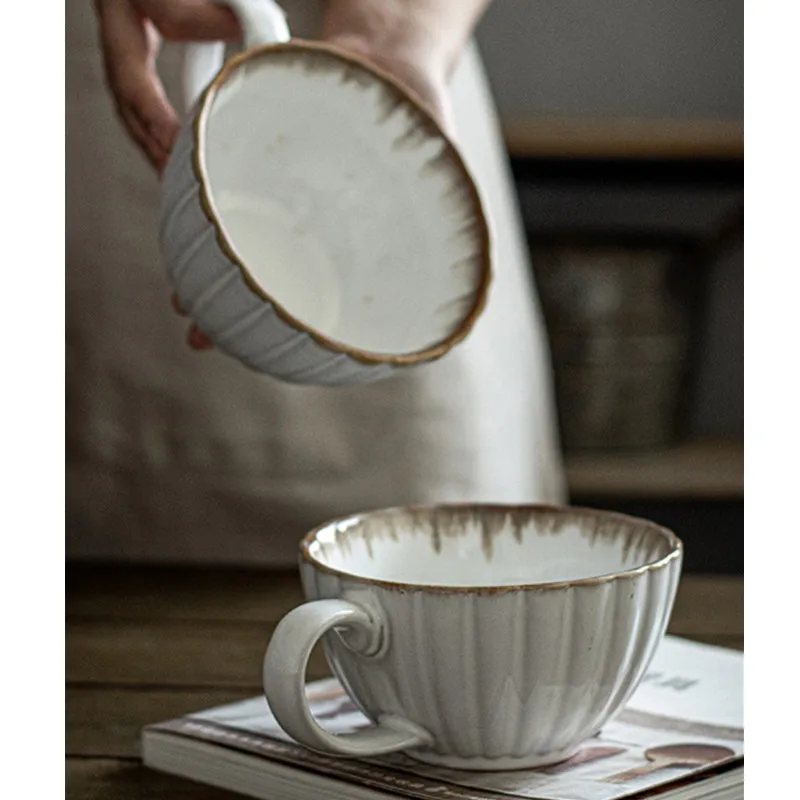 

1Pc 450ml Ceramic Breakfast Mug Large Capacity Water Mug Milk Mugs