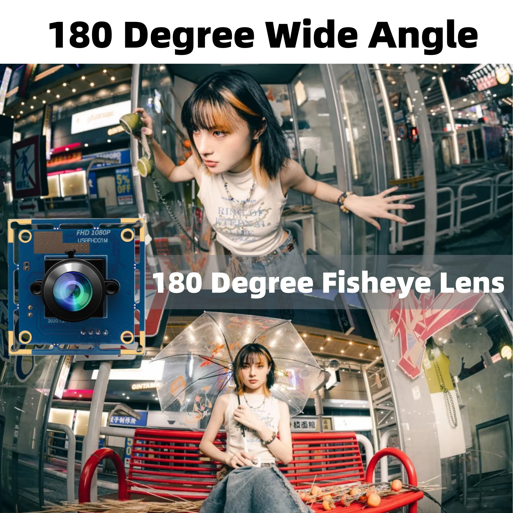 Фото ELP 180-градусный широкоугольный USB-модуль камеры «рыбий глаз» 1080P Full HD USB-камера 60 кадров в секунду при 720 P 100 кадров в секунду при 480 P для прямой трансляции №2