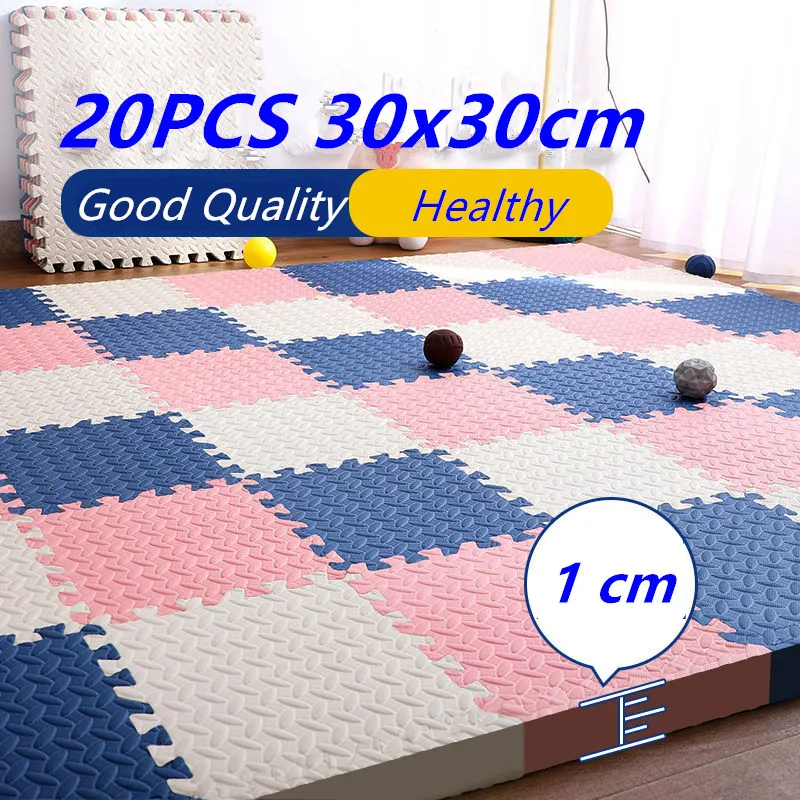 16PCS 30x30cm Puzzle Mat Thick 1cm Play Mats Baby Game Mat Foam Puzzle Mat Floor Mats Gym Crawling Mat Kids Foot Mat Baby Rugs