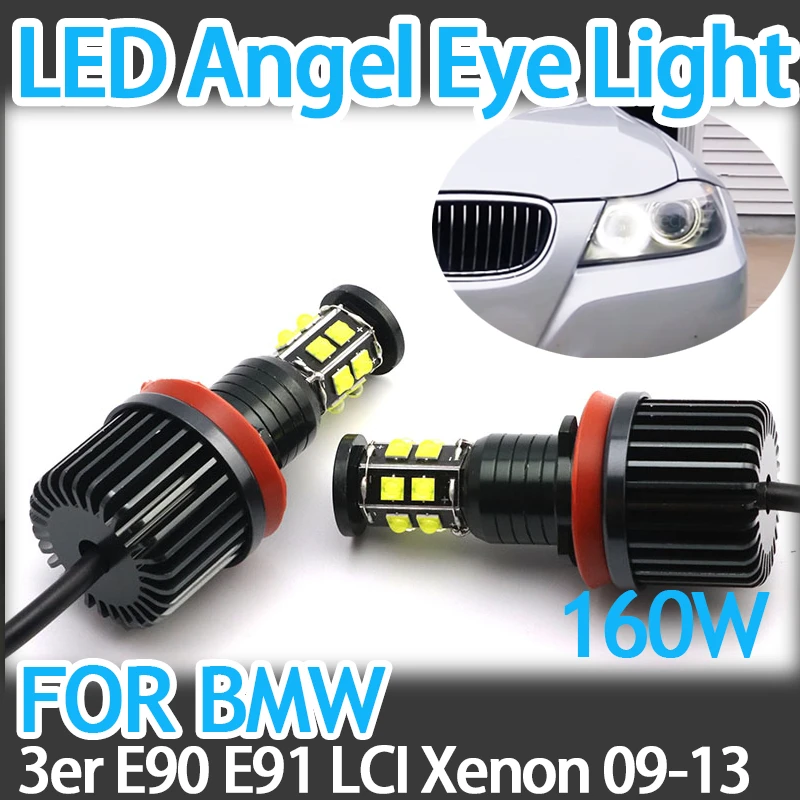 

6000K LED Angel Eyes Halo Ring Marker Light Bulb Lamp For BMW 3 Series E90 E91 LCI Xenon 2009-2013 Daytime light 160W/pair