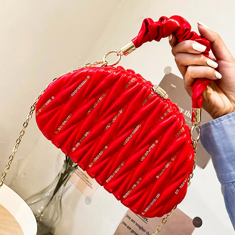 

Модные женские сумки на плечо с блестками, брендовые трендовые дамские сумочки и кошельки, дизайнерская сумка через плечо с тонкой цепочкой...