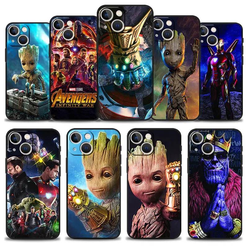 

Phone Case for Apple iPhone 13 11 12 Pro Max Mini XS XR X 7 8 6 6S Plus SE 5 5S Cover Silicone Bumper Guardians Marvel Avengers