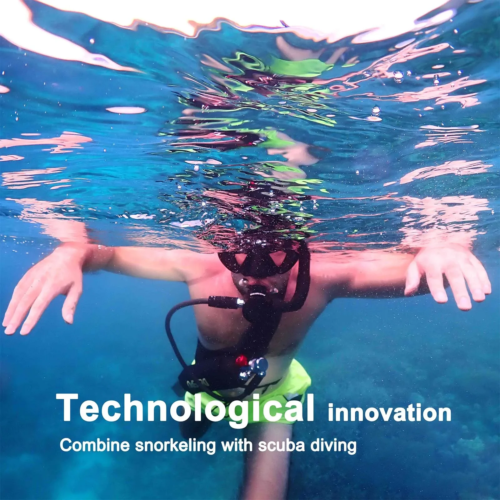 Dedepu 1л Полный комплект подводного плавания Rebreather Маленький бак для дайвинга