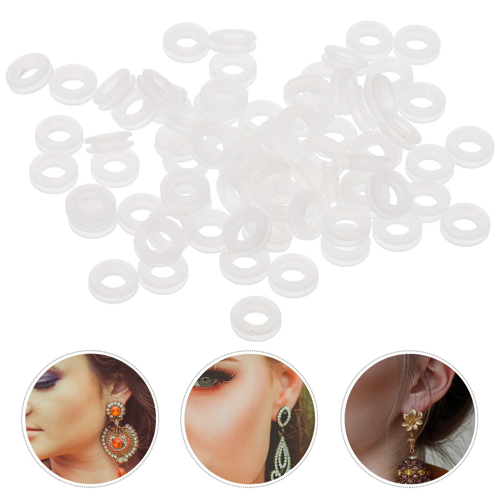 

100 Pcs Ear Clip Mat Handmade Earrings Non-slip Pain Reducing Accessories Pad Shaped