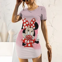 fashion womens dress spring 2022 party dresses mickey minnie mouse cartoon summer tight woman slim fit disney top sexy 3d print