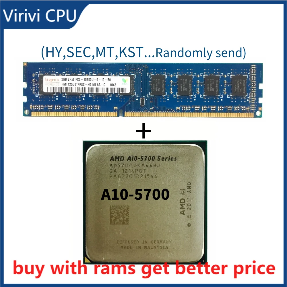 

DDR3, 2G, 1333 МГц, со стандартом Φ A10, 5700, A10, 5700K, 3,4 ГГц, четырехъядерный процессор AD5700OKA44HJ, разъем FM2