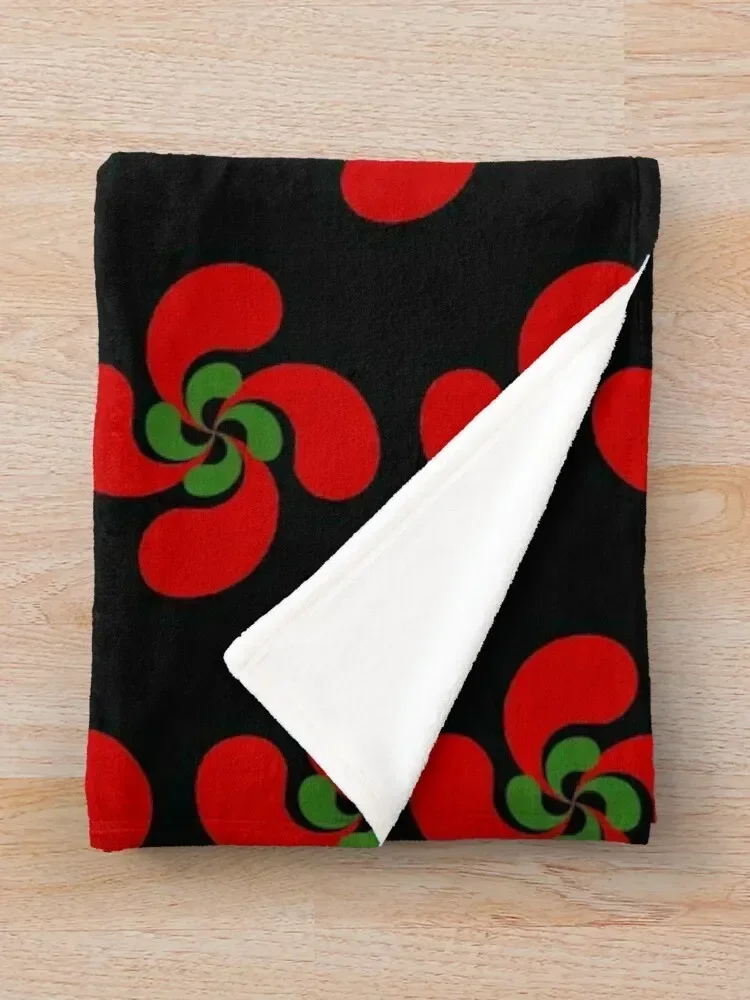 Баскский крест Lauburu Красный Зеленый Белый Reisadi Плед Фланелевые теплые зимние