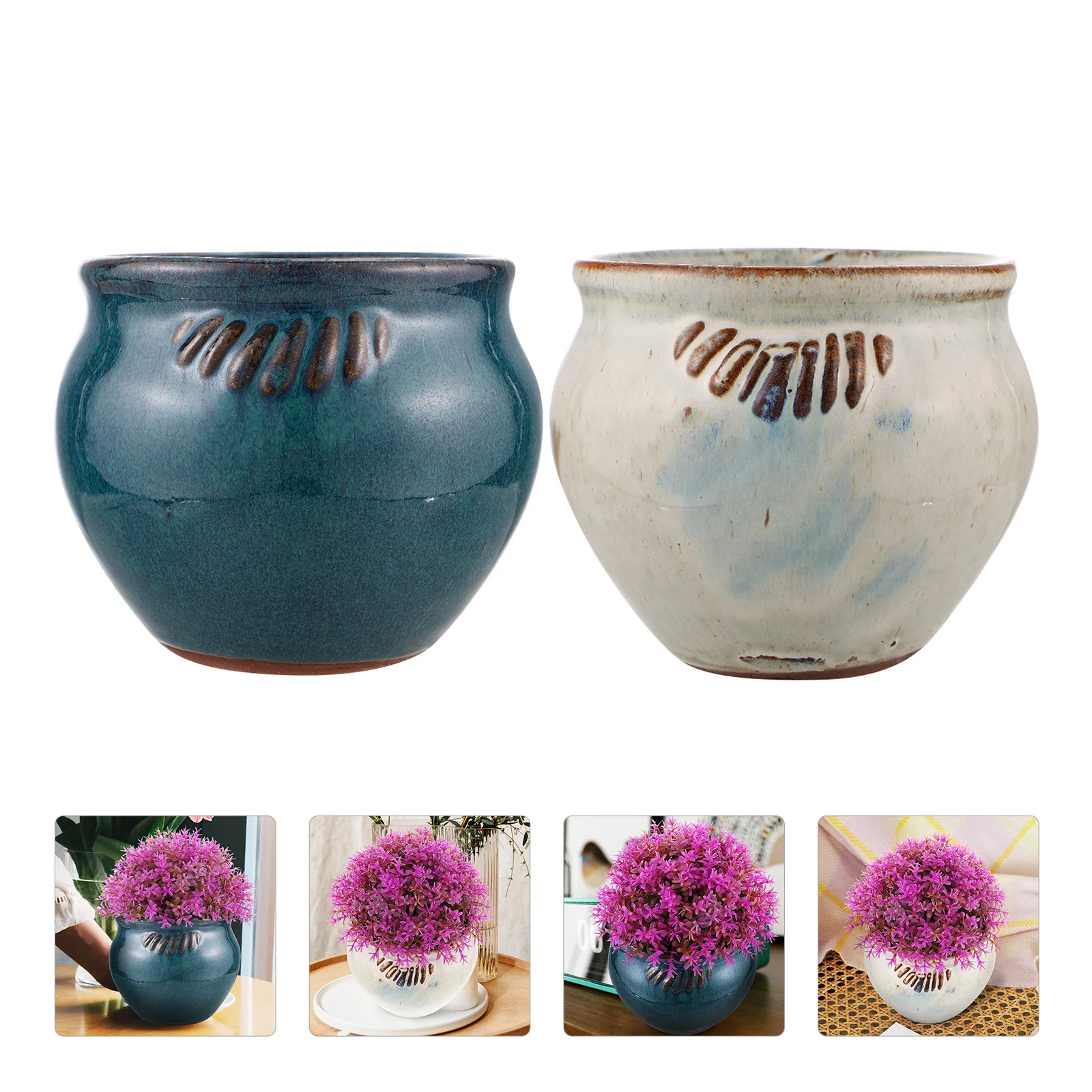 

2Pcs Decorative Flowerpot Household Flowerpot Balcony Mini Flower Pots