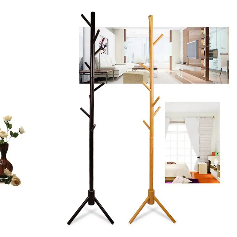 

Wooden Coat Rack Freestanding Hanger Stand for Coats Hats Scarves Clothes Handbags
