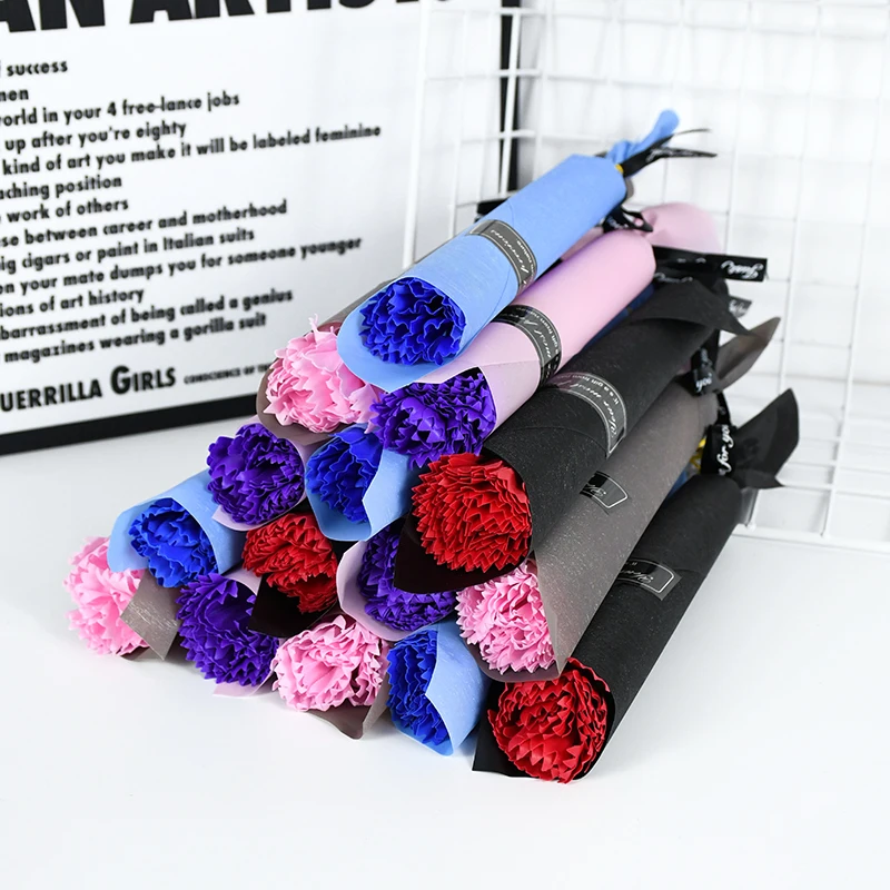 

5/10pcs Artificial Flower Carnation Bath Soap Creative Romantic Bouquet Valentine's Day Mother's Day Teacher's Day Wedding Gifts