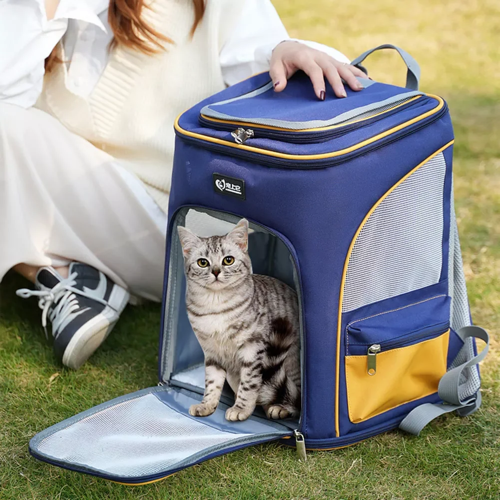 

Oxford Pet Dog Carrier Dog Cat Backpack for Small Cats Large-Capacity Breathable Foldable Travel Outdoor Puppy Backpack Supplies
