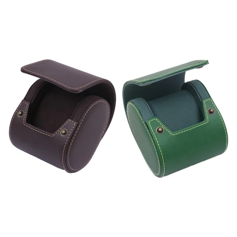 

Handmade Velvet Wrist Watch Box Travel PU Leather Box with Velvet Wristwatch Holder Rings Display Cases Men Adults
