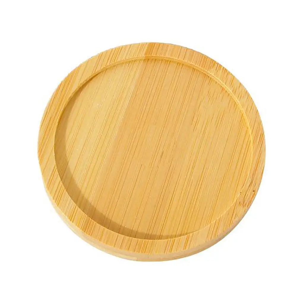 Multi Bamboo Tray Wood Saucer Flower Pot Tray Cup Pad Coaster Plate Kitchen Decorative Plate Creative Coaster Coffee Cup Mat images - 6