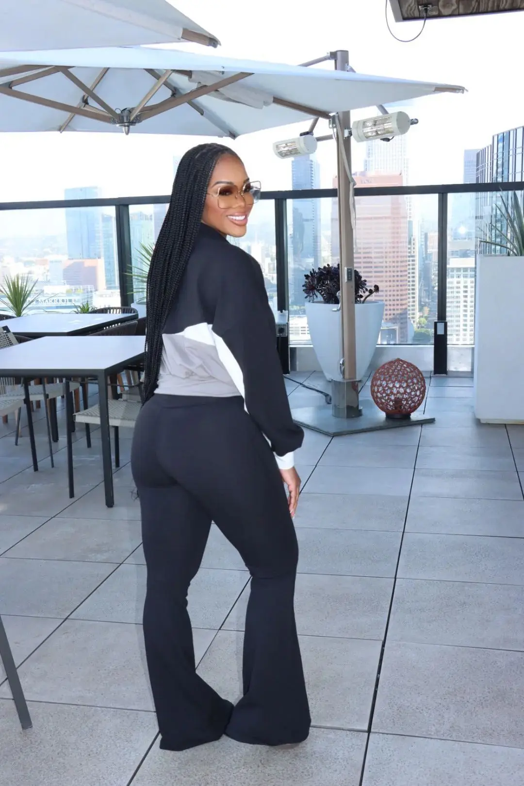 Активная одежда женский комплект из 2 предметов расклешенные брюки с длинными