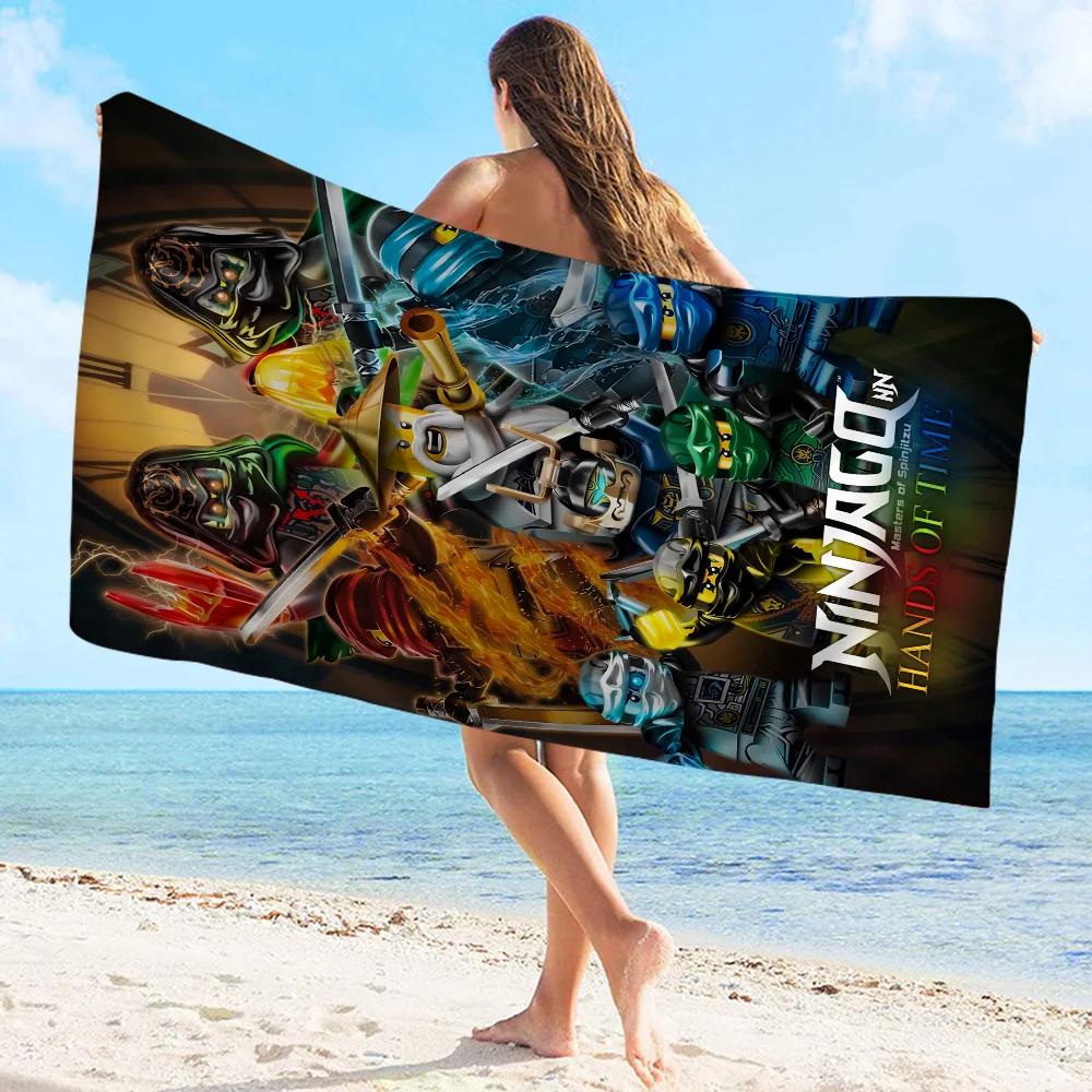 Крутое пляжное полотенце L-LEGO с рисунком N-Ninjago быстросохнущее банное из