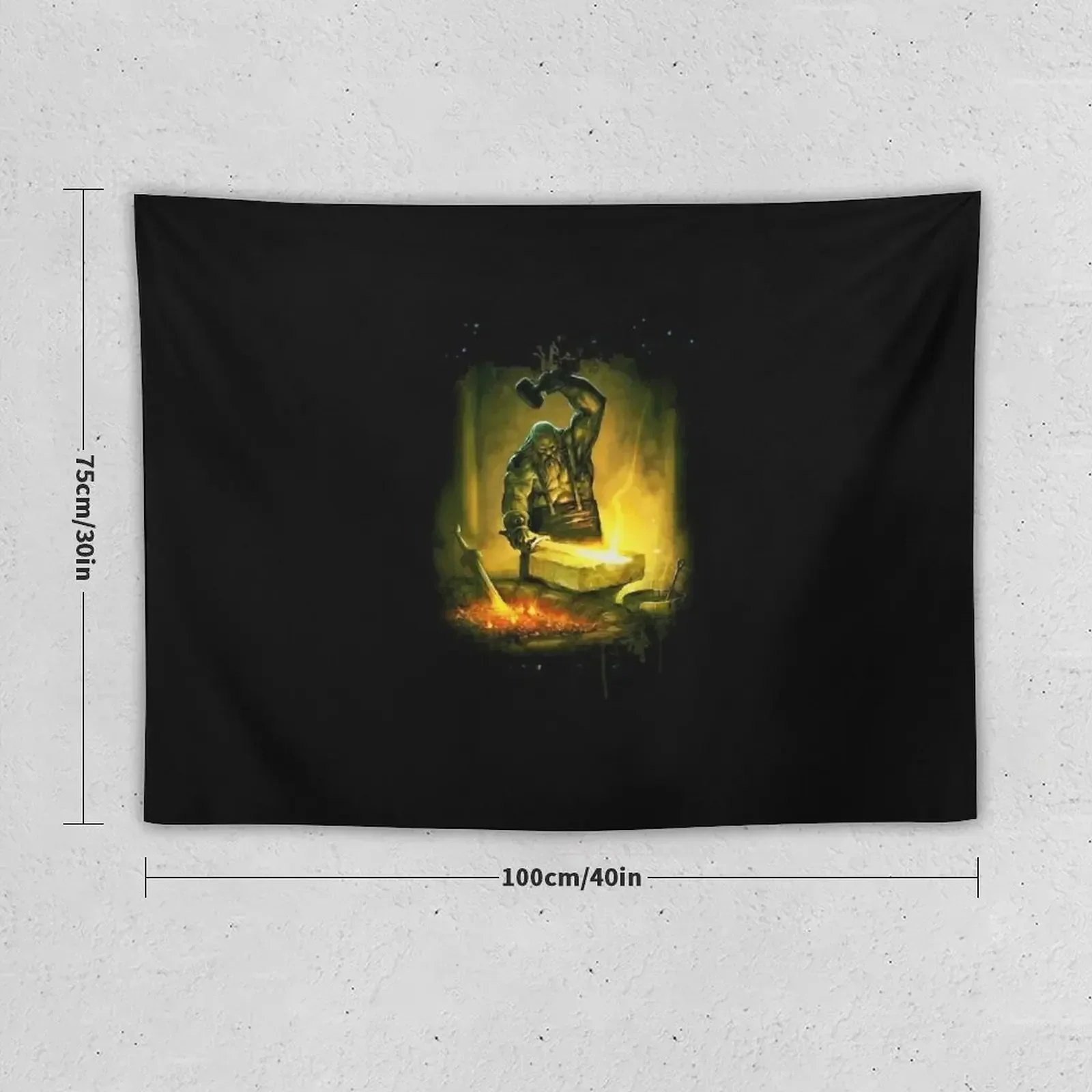 Хефаэстаус греческий бог Форвы рендерирован в красивом аквареле гобелен