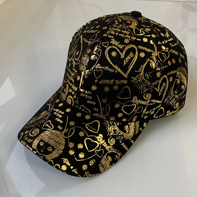 FS роскошная черная Золотая бейсболка с граффити для женщин и мужчин шапки