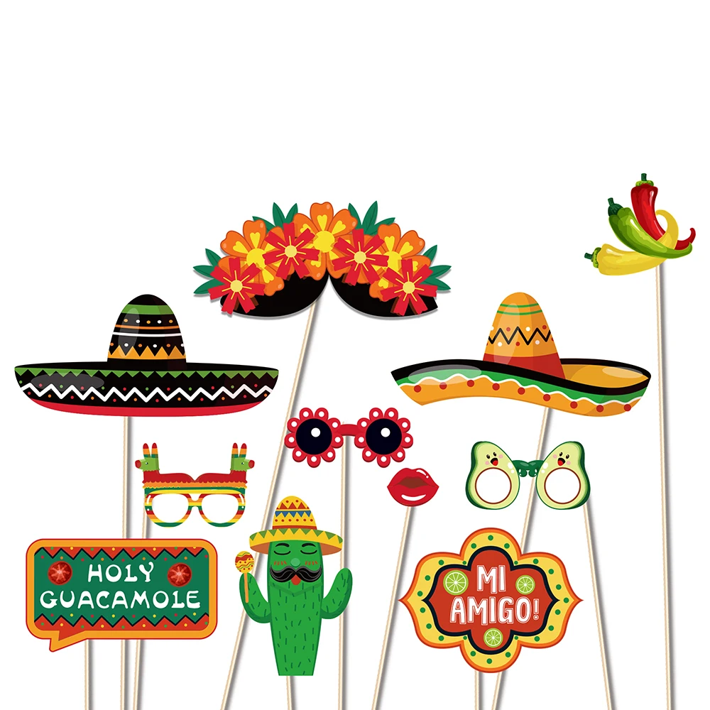 

25pcs/set Mexican Cinco De Mayo Party Paper Photobooth Props Banner Tableware Set Tablecovers Birthday Party Dinner Supplies