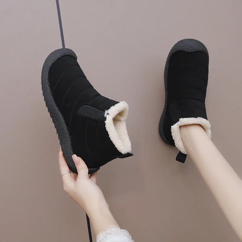 

Женские зимние ботинки с круглым носком, на низком каблуке