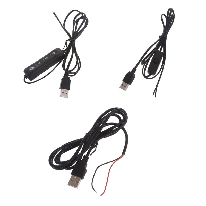 

Шнур питания для пайки USB DIY для внутреннего использования с переключателем для вентиляторов со светодиодной подсветкой 5 В