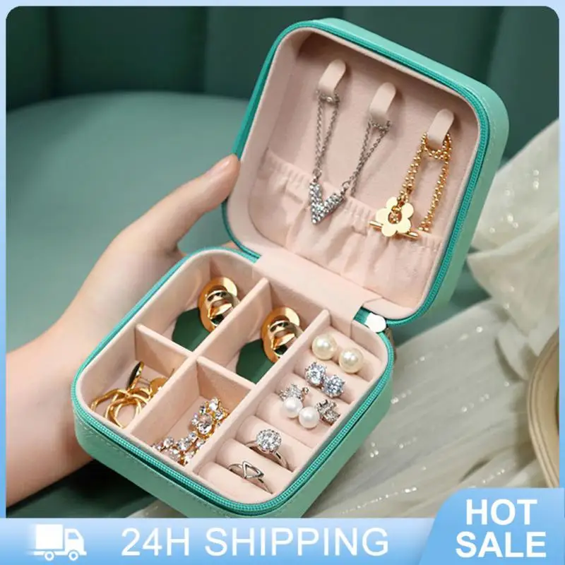 

PU Leather Jewelry Box Jewelry Organizer Gift Packing Case Travel Portable Jewelry Boxes Storage Earings Rings Display Case