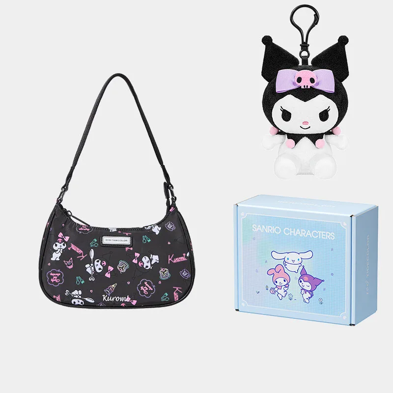 

Kawaii Sanrioed My Melody Cinnamoroll Kuromi Cute Cartoon Girls New Handbag Anime Peripheral Print Casual Shoulder Bag