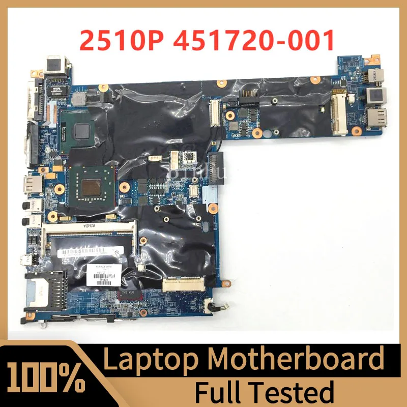 Материнская плата 451720-001 451720-501 451720-601 для ноутбука HP Compaq 2510P 2510, материнская плата с процессором U7600 GM965 DDR2 100%, полностью протестирована