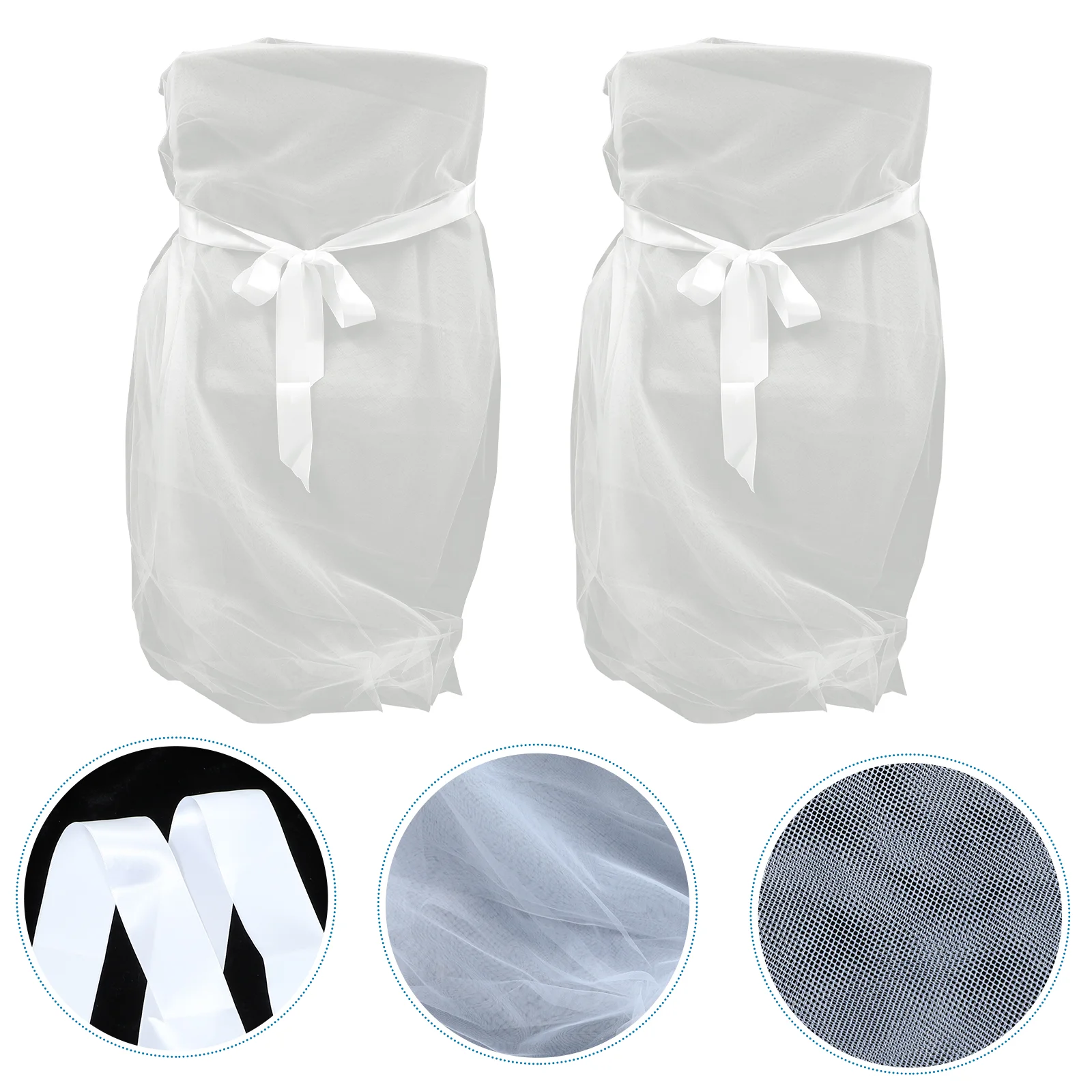 

Chair Tulle Cover Covers Skirt Tutu Slipcoverslipcovers Ties Bow High Yarn Cap Backbridal Party Fluffy