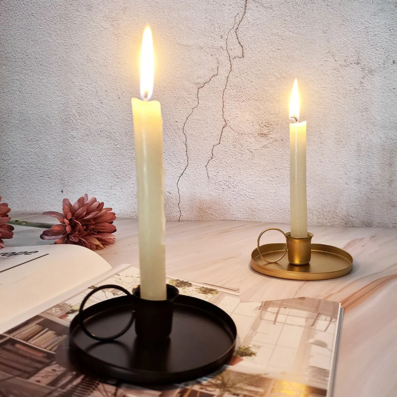 

Retro Metal Candlestick Candle Holder Wedding Party Vintage Retro Style Desktop Adornment Candlestick Home Decor