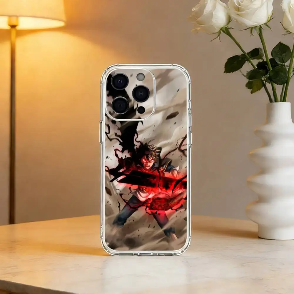 Горячая новинка: Прозрачный чехол для iPhone 17, 16, 15, 14, 13, 12, 11 Mini, Pro, Max, Plus с дизайном Black Clover (аниме) (art.: 3920daa0764d0) - 3920daa0764d0