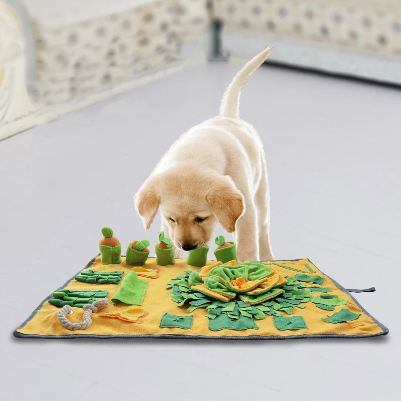 

Dog Snuffle Mat Pet Puzzle Toy Leak Food Anti Choking Pad Dog Nose Smell Training Blanket Slowing Feeding Intelligence Mat