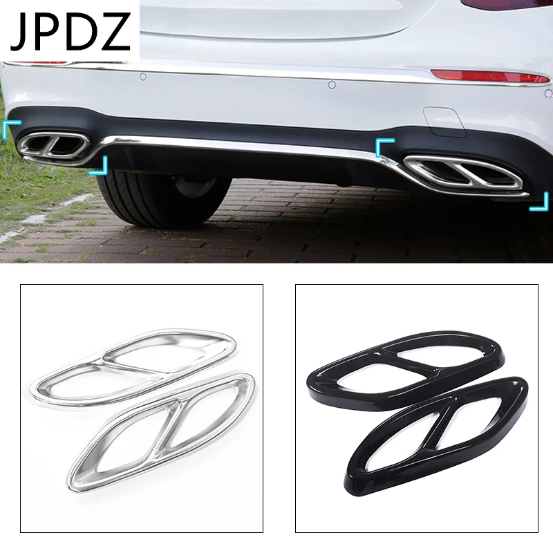 

For Mercedes Benz A B C E Class Coupe W246 W205 W212 GLE W166 C292 GLS CLA Car-styling AMG Rear Exhaust Pipe Cover Trim Frame
