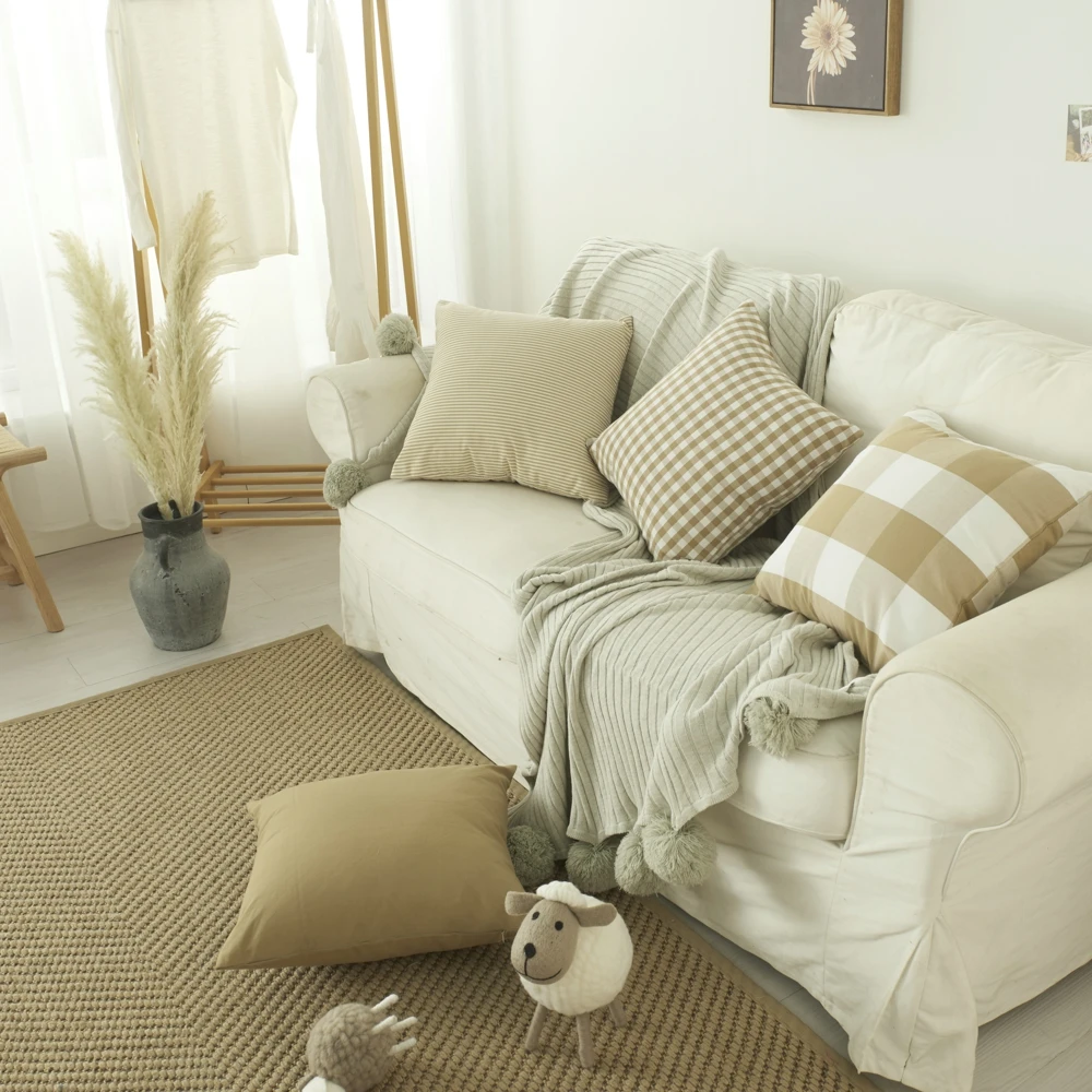 Наволочка в клетку для дивана 30 х50/45 х45 см хлопок/полиэстер