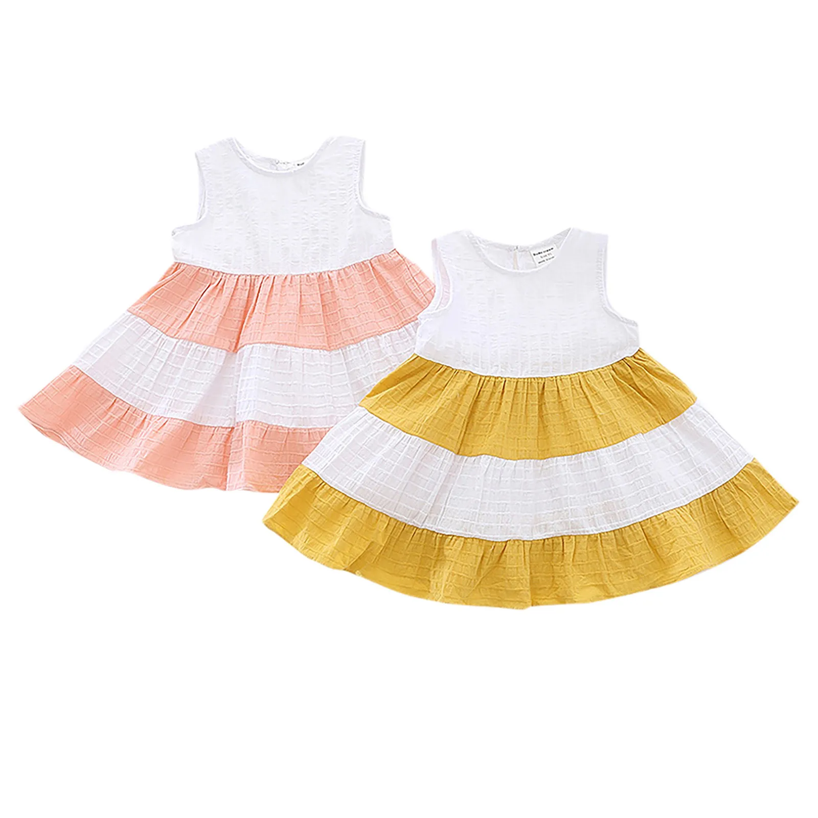 

Dress Rainbow Children's Vest Cake Sleeveless Summer Girls Skirt Dress Layered Girls Dress&Skirt Girl Party Dresses