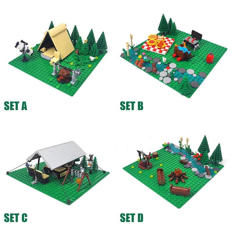 JIMITU Строительные блоки сцены кемпинга