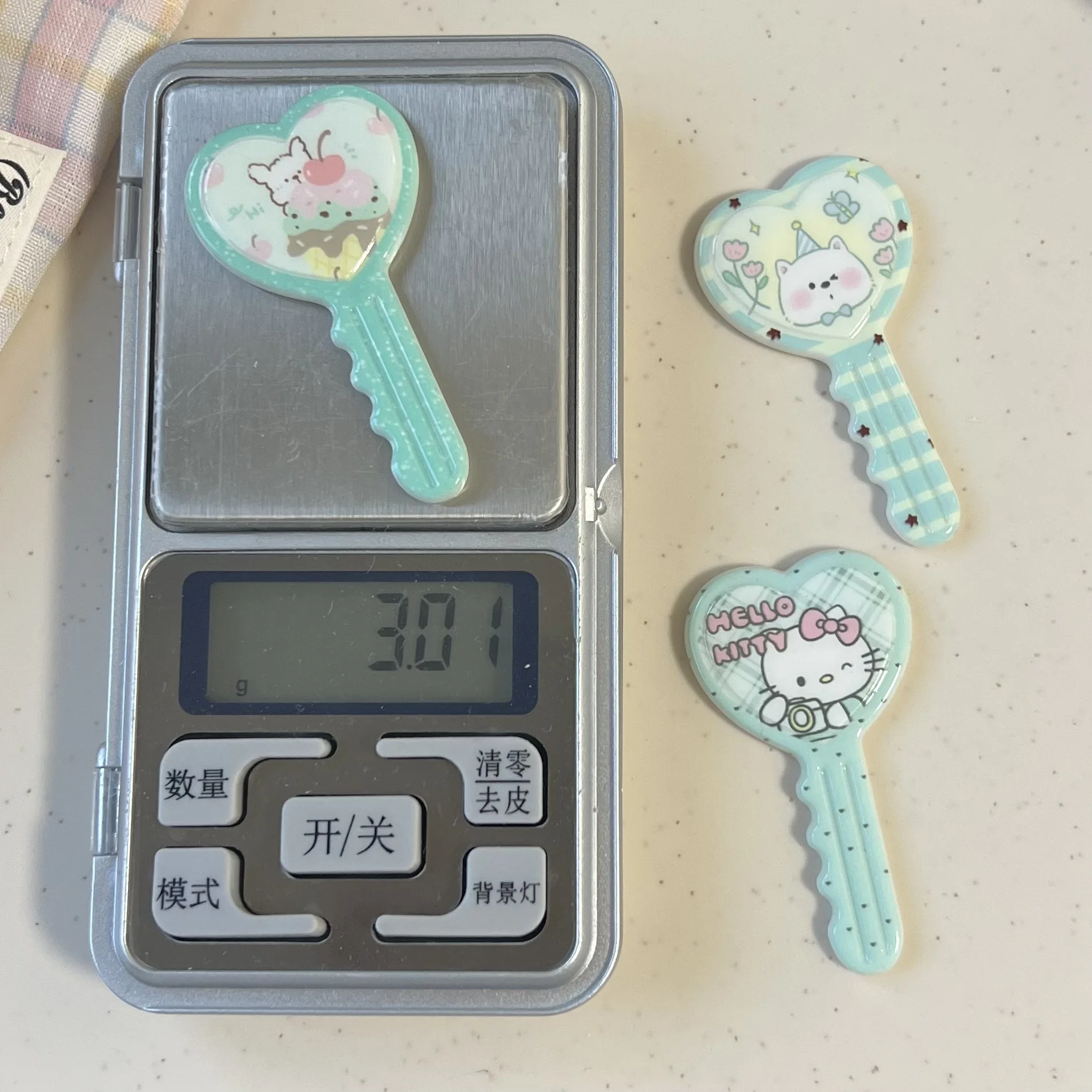 5 шт. miniso зеленая любовь kitty мультяшная серия резиновые кабошоны из смолы