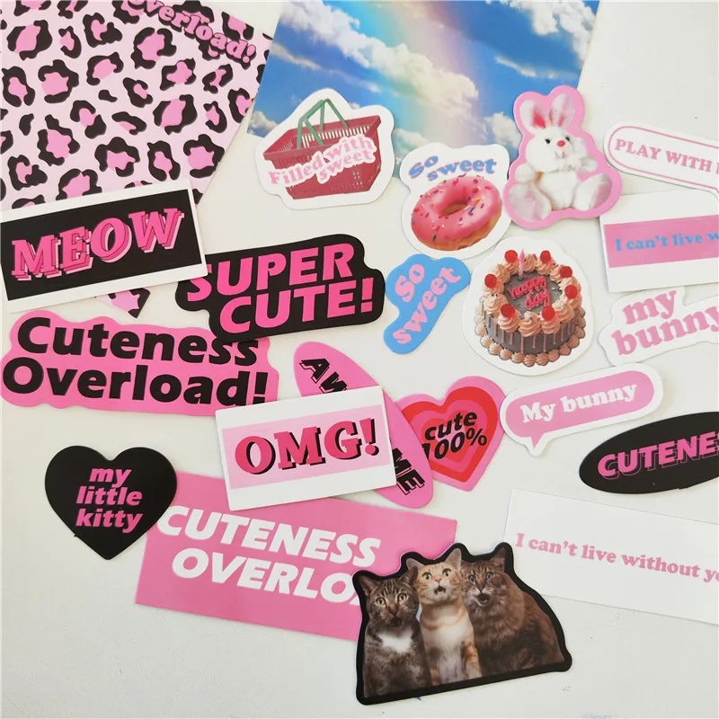 

11Pcs Cute Cat Rabbit Stickers Girls Scrapbooking Stick Label Diary Album Sticker INS Personalized Stationery Gift