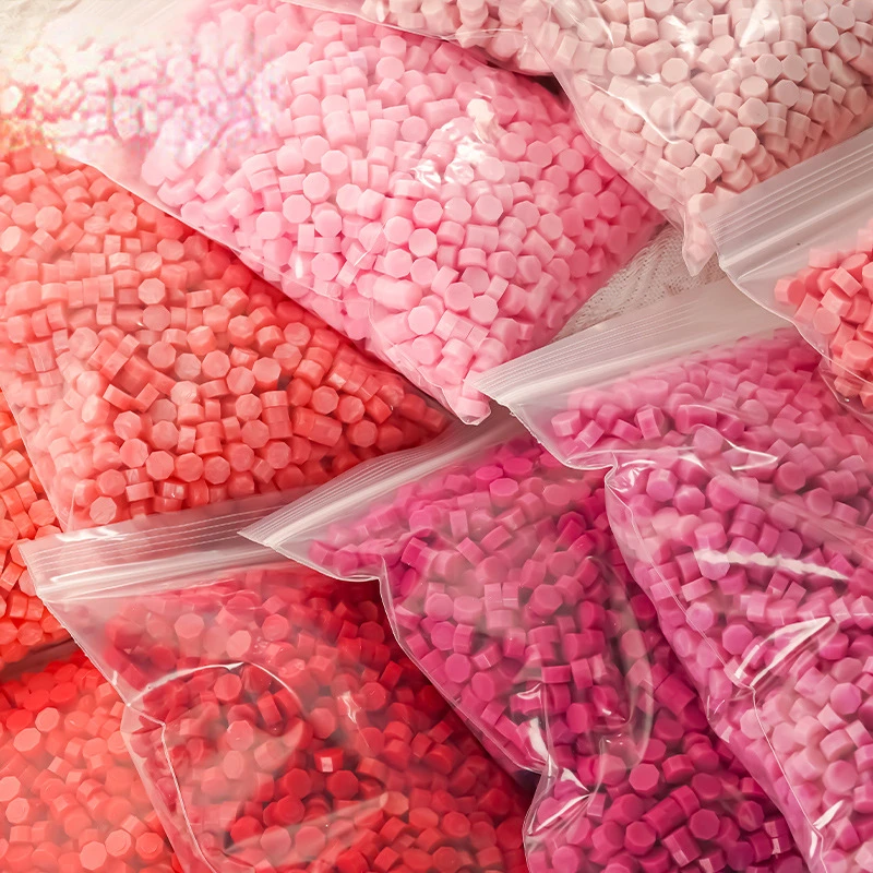 

500g Colorful Hexagonal Cute Style Fire Paint Wax Grains DIY Hand Account Envelope Gift Sealing Material Supplies