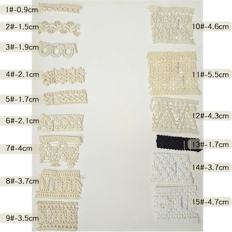 5Yards/Lot Beige Hollow Cotton Lace Webbing Fabric DIY Hat Decorative Hair Luggage Clothing Edging Garment Accessories