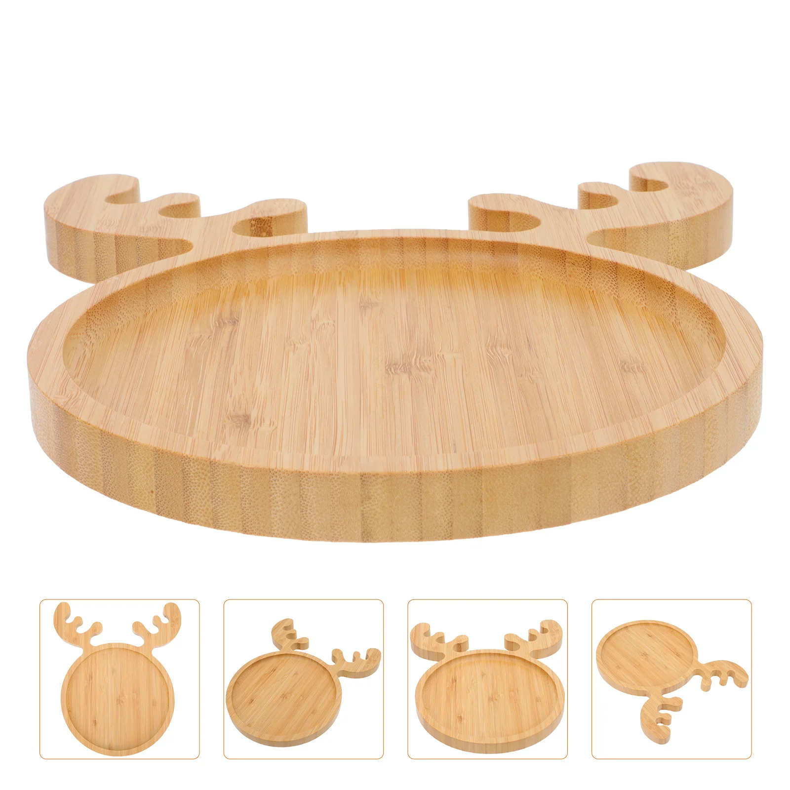 

Plate Tray Christmas Serving Wooden Dish Sushi Reindeer Platter Dessert Plates Board Snack Appetizer Fruit Pizza Wood Candy