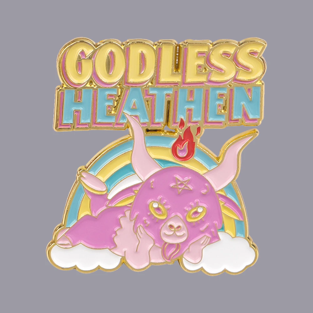 Эмалированные булавки GODLESS HEATHEN значок для рюкзаков воротник лацкан шляпа