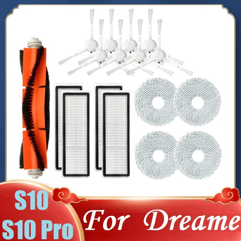 

For Dreame S10/S10 Pro Robot Vacuum Cleaner Washable HEPA Filter Main Side Brush Mop Cloth Replacement Accessories