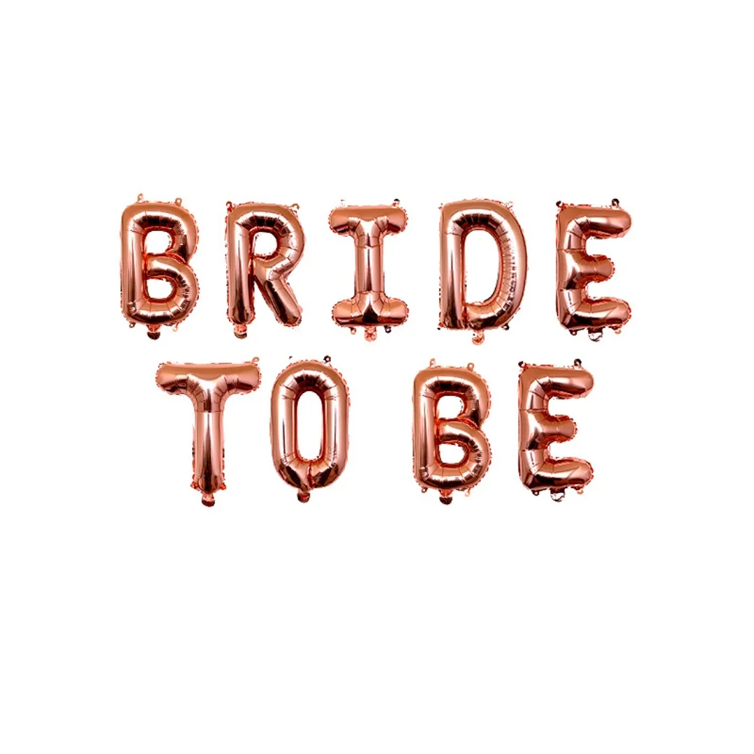 

Алюминиевые шары "Bride-to-be", розовое золото, LQDIANTANG, 9 шт.
