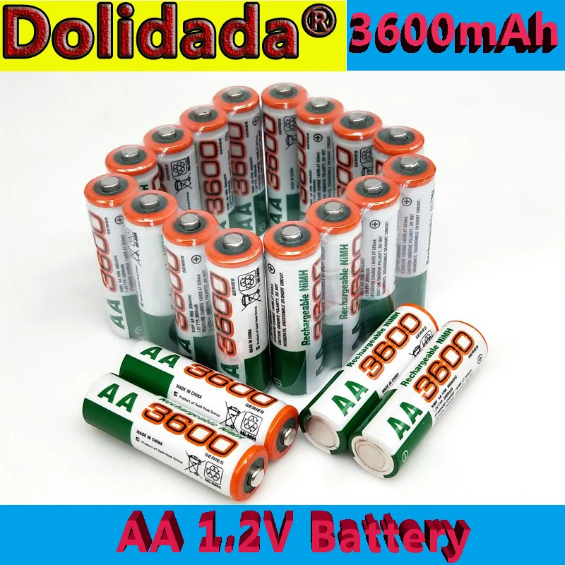 

Dolidada 100% Nieuwe Aa Batterij 3600 Mah Oplaadbare Batterij, 1.2V Ni-Mh Aa Batterij, Geschikt Voor Klokken, muizen, Computers